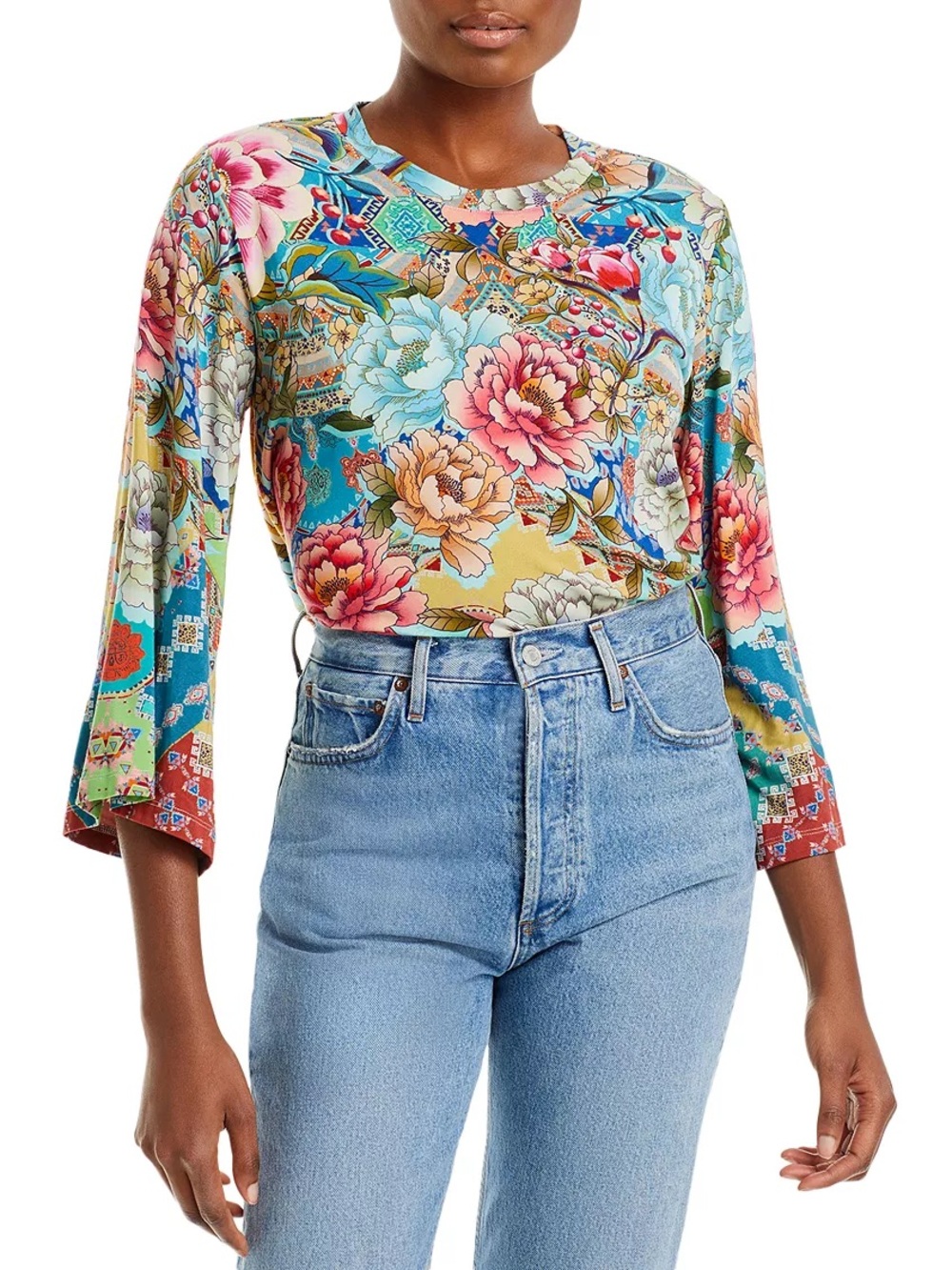 Johnny Was Prisma Kimono Sleeve Top M